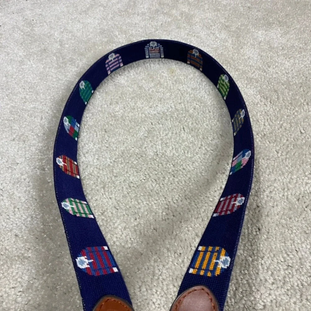 Smathers & Branson Belt Mens 40 Needlepoint Navy Rugby Shirts Ivy Prep Academia
